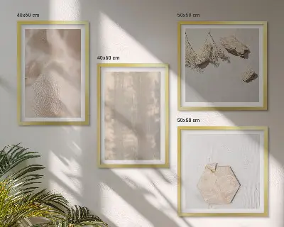 Dekorativní sada obrazů s motivem jemných přírodních boho textur