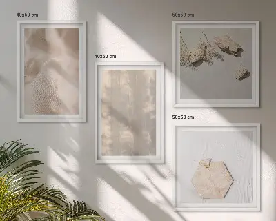 Dekorativní sada obrazů s motivem jemných přírodních boho textur