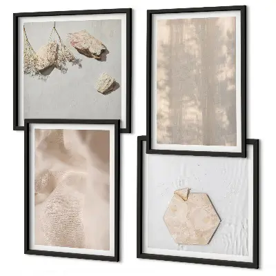 Dekorativní sada obrazů s motivem jemných přírodních boho textur