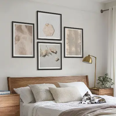 Dekorativní sada obrazů s motivem jemných přírodních boho textur