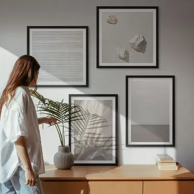 Moderní sada obrazů jemné boho textury přírody