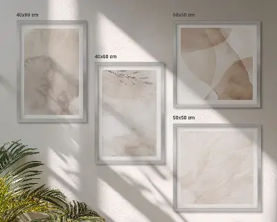 Moderní sada obrazů s motivem akvarelových boho textur