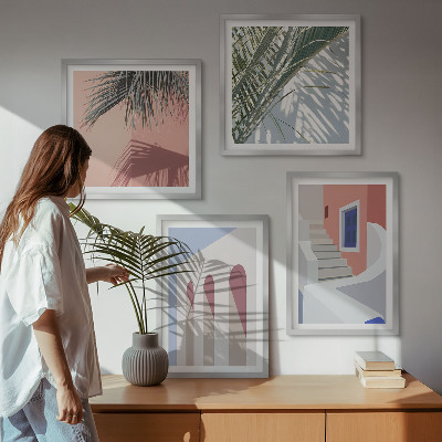 Dekorativní sada obrazů Ilustrace městské architektury