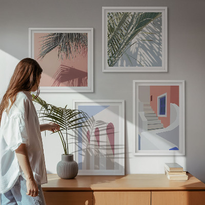 Dekorativní sada obrazů Ilustrace městské architektury