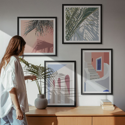Dekorativní sada obrazů Ilustrace městské architektury