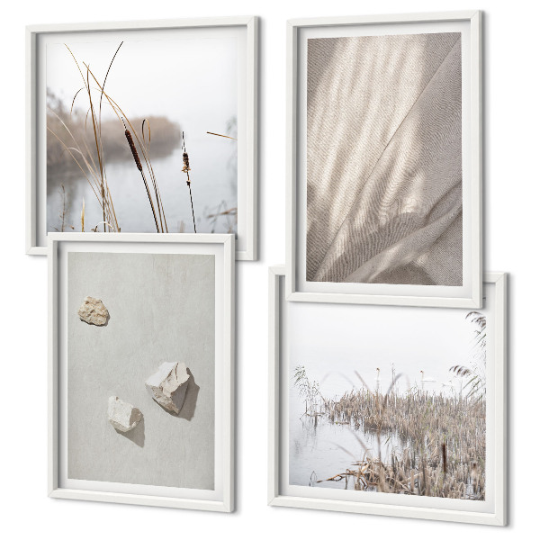 Moderní sada obrazů Detailní záběry struktury v boho stylu