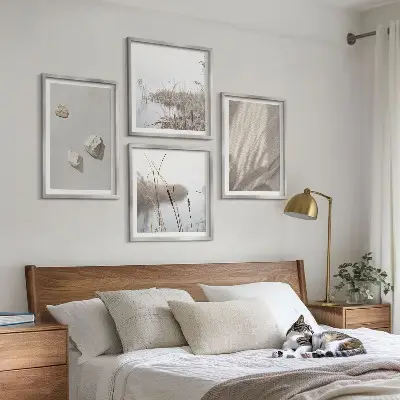 Sada moderních obrazů s motivem detailů struktury v boho stylu