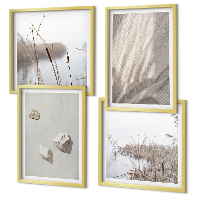 Moderní sada obrazů Detailní záběry struktury v boho stylu