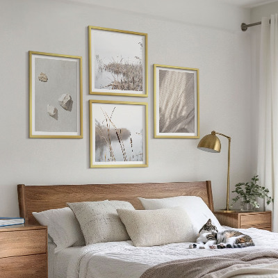 Moderní sada obrazů Detailní záběry struktury v boho stylu