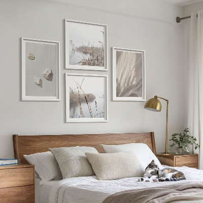 Moderní sada obrazů Detailní záběry struktury v boho stylu