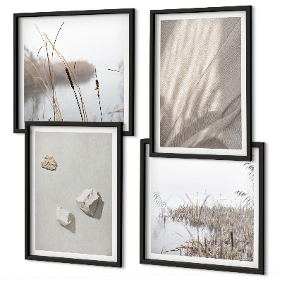Moderní sada obrazů Detailní záběry struktury v boho stylu