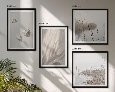 Sada moderních obrazů s motivem detailů struktury v boho stylu