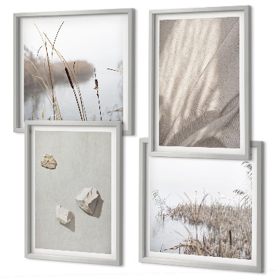 Moderní sada obrazů Detailní záběry struktury v boho stylu
