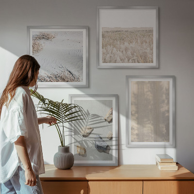 Dekorativní sada obrazů Boho přírodní textury