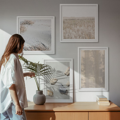 Dekorativní sada obrazů Boho přírodní textury