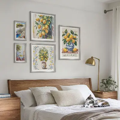 Citrus ve středomořském stylu vícedílný obraz v rámu