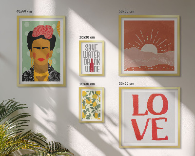 Sada obrazů do ložnice Žena s květinami v boho stylu