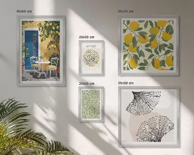 Sada obrazů do ložnice se stylovými rostlinnými motivy
