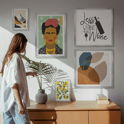 Sada obrazů do ložnice Abstraktní portréty v boho stylu