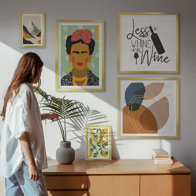 Sada obrazů do ložnice Abstraktní portréty v boho stylu
