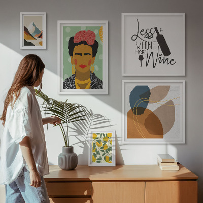 Sada obrazů do ložnice Abstraktní portréty v boho stylu