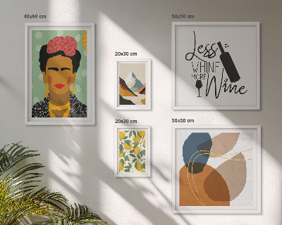 Sada obrazů do ložnice Abstraktní portréty v boho stylu