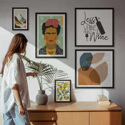 Sada obrazů do ložnice Abstraktní portréty v boho stylu