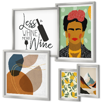 Sada obrazů do ložnice Abstraktní portréty v boho stylu