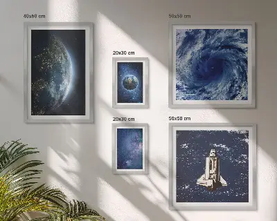 Kosmické krajiny Země poliptyk v rámu