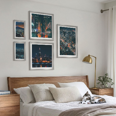 Sada obrazů do ložnice Noční pohledy na moderní města