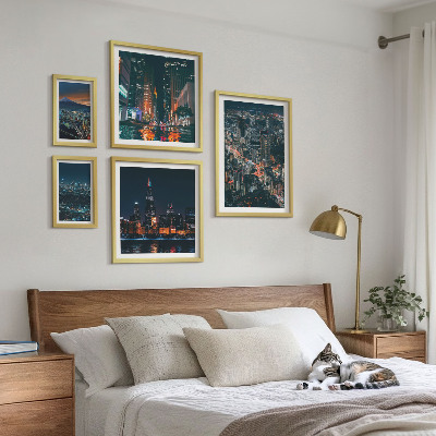 Sada obrazů do ložnice Noční pohledy na moderní města