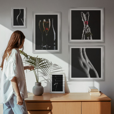 Poliptyk v rámu Elegantní moderní akcenty Černá a červená