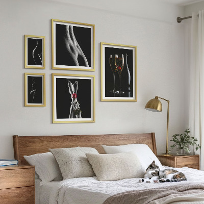 Poliptyk v rámu Elegantní moderní akcenty Černá a červená