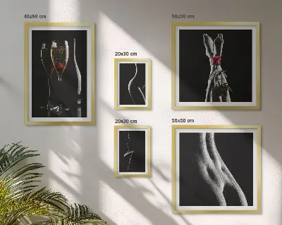 Poliptyk v rámu elegantní moderní akcenty v černé a červené barvě