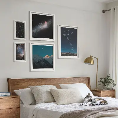 Moderní vesmírné krajiny poliptyk v rámu