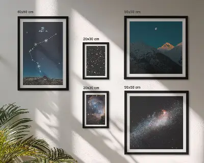 Sada obrazů do ložnice s motivem kosmické krajiny galaxií
