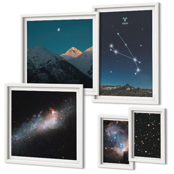 Sada obrazů do ložnice Kosmické pohledy na galaxie