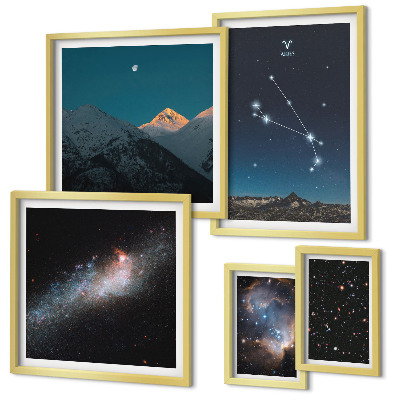 Sada obrazů do ložnice Kosmické pohledy na galaxie