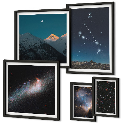 Sada obrazů do ložnice Kosmické pohledy na galaxie