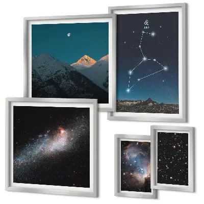 Sada obrazů do ložnice kosmická souhvězdí galaxie