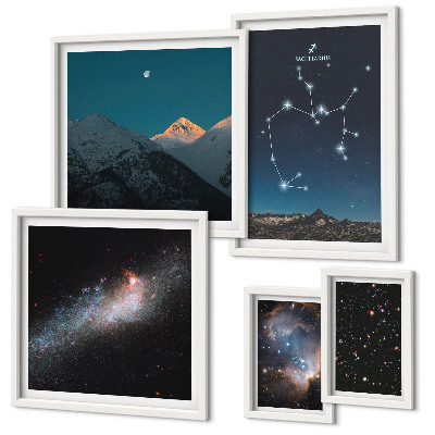 Sada obrazů do ložnice Kosmické krajiny galaxie