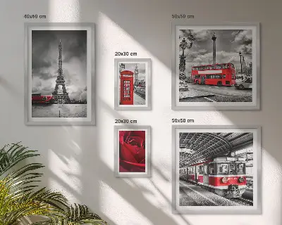 Sada obrazů do ložnice architektonické ikony a vozidla