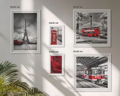 Sada obrazů do ložnice architektonické ikony a vozidla