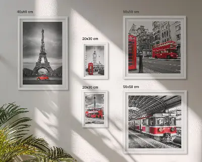 Sada obrazů do ložnice stylové výhledy na Londýn a Paříž
