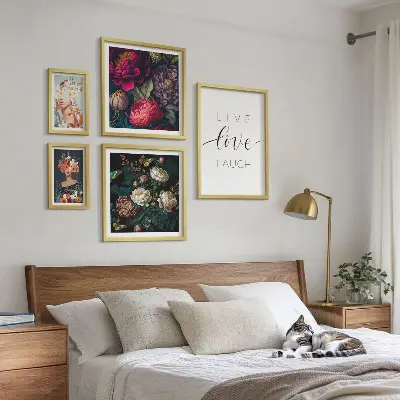 Květinové motivační slogany poliptyk v rámu