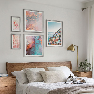 Sada obrazů do ložnice Romantické růžové krajiny