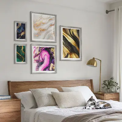 Abstraktní moderní vzory poliptyk v rámu