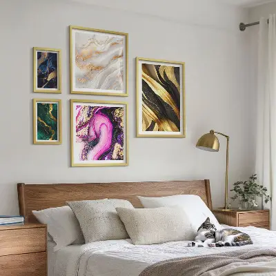 Abstraktní moderní vzory poliptyk v rámu
