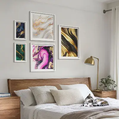 Abstraktní moderní vzory poliptyk v rámu