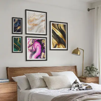 Abstraktní moderní vzory poliptyk v rámu